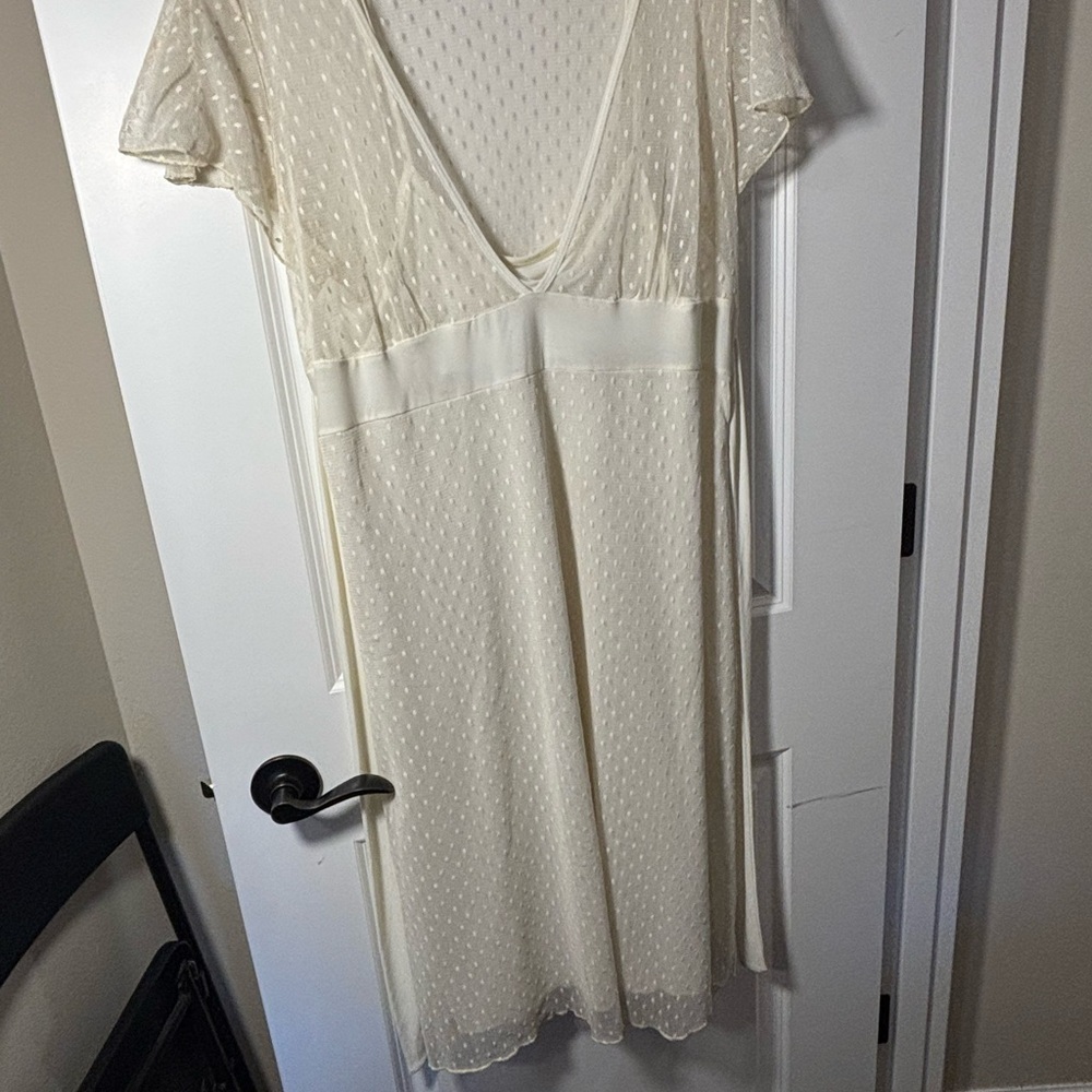 Whimsical Lane Bryant Cream Midi Dress‎